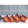 thumbnail image 6 of Ambesonne Christmas Throw Pillow Cover 4 Pack, Noel New Years Theme, 16", Orange, 6 of 6