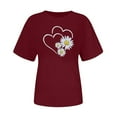 thumbnail image 2 of Xuyuer Women's Lover Printed T-shirt Round Neck Short Sleeved Top, 2 of 5