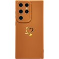 thumbnail image 3 of for Galaxy S23 Ultra Case 6.8 inch,Cute Bling Plated Gold Love Heart with Anti-Fall Camera Lens Cover Protection Soft Anti-Fingerprint Phone Case for Samsung Galaxy S23 Ultra 6.8" Brown, 3 of 7