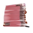 thumbnail image 3 of Juego de 20 brochas de maquillaje de pelo sintético suave para café, tubo de oro rosa, mango rosa, kit de brochas de maquillaje con bolsa de almacenamiento, 3 of 8