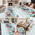 thumbnail image 6 of Summer Beach Washable Living Room Rugs 5'x8', Starfish Shell Coral Coastal Vintage Blue Plaid Low Pile Throw Large Area Rug Non-Slip Sturdy Edge Binding Carpet for Living Room Kitchen Office, 6 of 9
