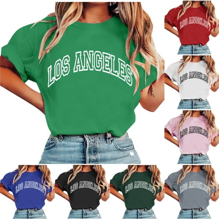 Bovxnpu Summer Short Sleeve T Shirts Pullover Top Crewneck Casual Pullover Lightweight Summer Tops (Women s or Women s Plus)