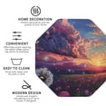 thumbnail image 3 of Disketp Dreamy Dandelion Sunset Funny Coasters,4 Pcs Leather Coasters with Holder, Perfect Housewarming Hostess Gifts,Protect Furniture from Water Marks Scratch and Damage-Octagon, 3 of 6