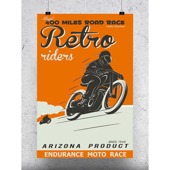 Retro Riders Race Poster Poster -Image by Shutterstock