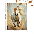 thumbnail image 3 of Qisvanset Framed Canvas Wall Art, 12x16 Inch White Horse Oil Painting Equestrian Home Decor, 3 of 5