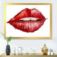 thumbnail image 3 of Designart 'Valentines Day Red Female Lips' Modern Framed Art Print, 3 of 4
