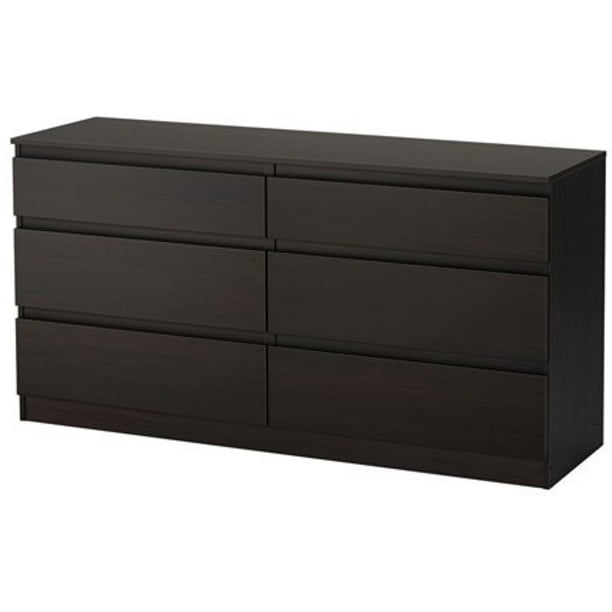 Ikea 6 Drawer Dresser Black Brown 18214 885 614 Walmart Com