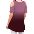 thumbnail image 2 of JustVH Women's Cold Shoulder Short Sleeve Casual Tunic Tops Loose Blouse Shirts, 2 of 4
