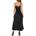 thumbnail image 3 of CURVOSPORT Women's Satin Cami Dress Spaghetti Straps V Neck Elegant Maxi Slip Dresses S Black, 3 of 6