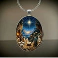 thumbnail image 4 of Usloyux under $5 Star Nativity Pendant, Night Sky Nativity Scene Necklace with Glowing Star, Religious Christmas Pendant with Holy Family, Adjustable Chain for Women Men, 4 of 4
