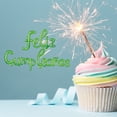 thumbnail image 5 of Kit de globos metálicos con letras cursivas Feliz Cumpleaños color Verde, 5 of 5
