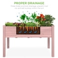 thumbnail image 3 of Best Choice Products 48x24x30in Raised Garden Bed, Elevated Wooden Planter for Yard w/ Foot Caps, Liner - Pink, 3 of 7