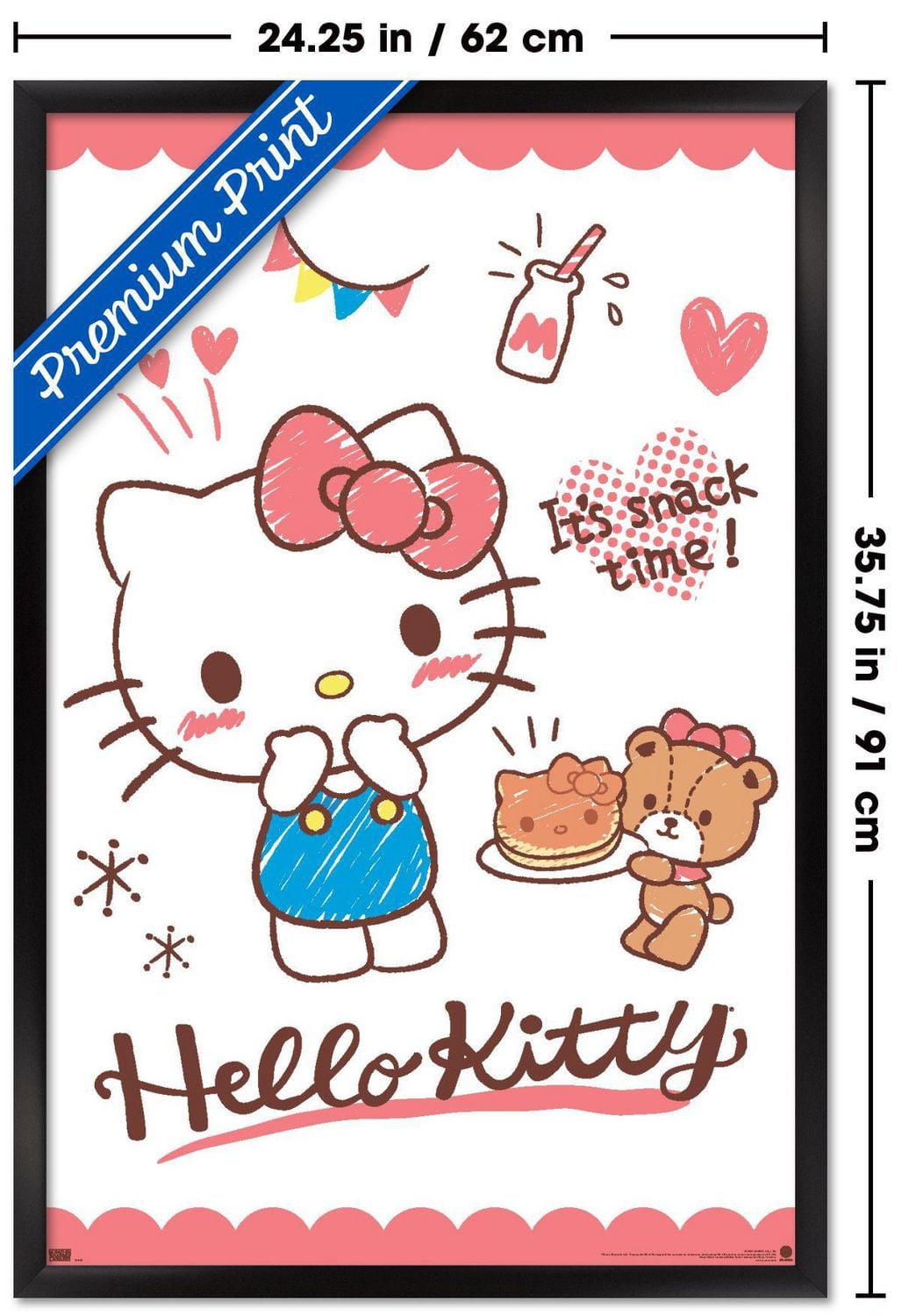 Hello Kitty: 25 Snack Time - Kitty Pancakes Wall Poster, 22.375" x 34" Framed