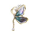 thumbnail image 2 of Hyasfey 1 Pair Elegant Butterflies Shape Brooch Shiny Rhinestones Tassel Pin Waterdrop Pendant Badge Clothes Hats Bags Accessory, 2 of 8