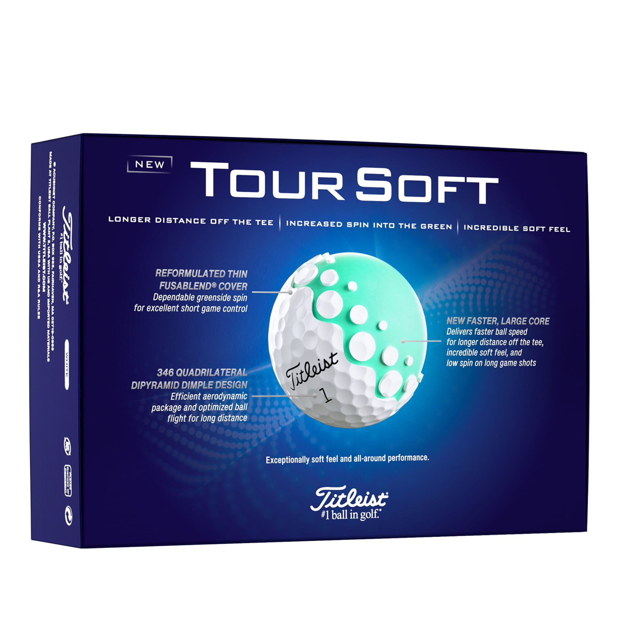 (2 pack) 2024 Titleist Tour Soft Golf Balls 12ct, White