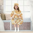 thumbnail image 7 of Different Shapes Of Bread Flannel Wearable Blankets Hooded Design Long Sleeves Wrap Unisex for 3T-14Y S, 7 of 7