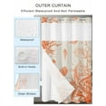 thumbnail image 2 of No Hook Cloth Fabric Shower Curtain with Snap in Liner, Orange Coastal Starfish Waterproof Shower Curtains Set with See Through Top Window, Farmhouse Nautical Coral Conch Bath Curtains Shower 36"x72", 2 of 6