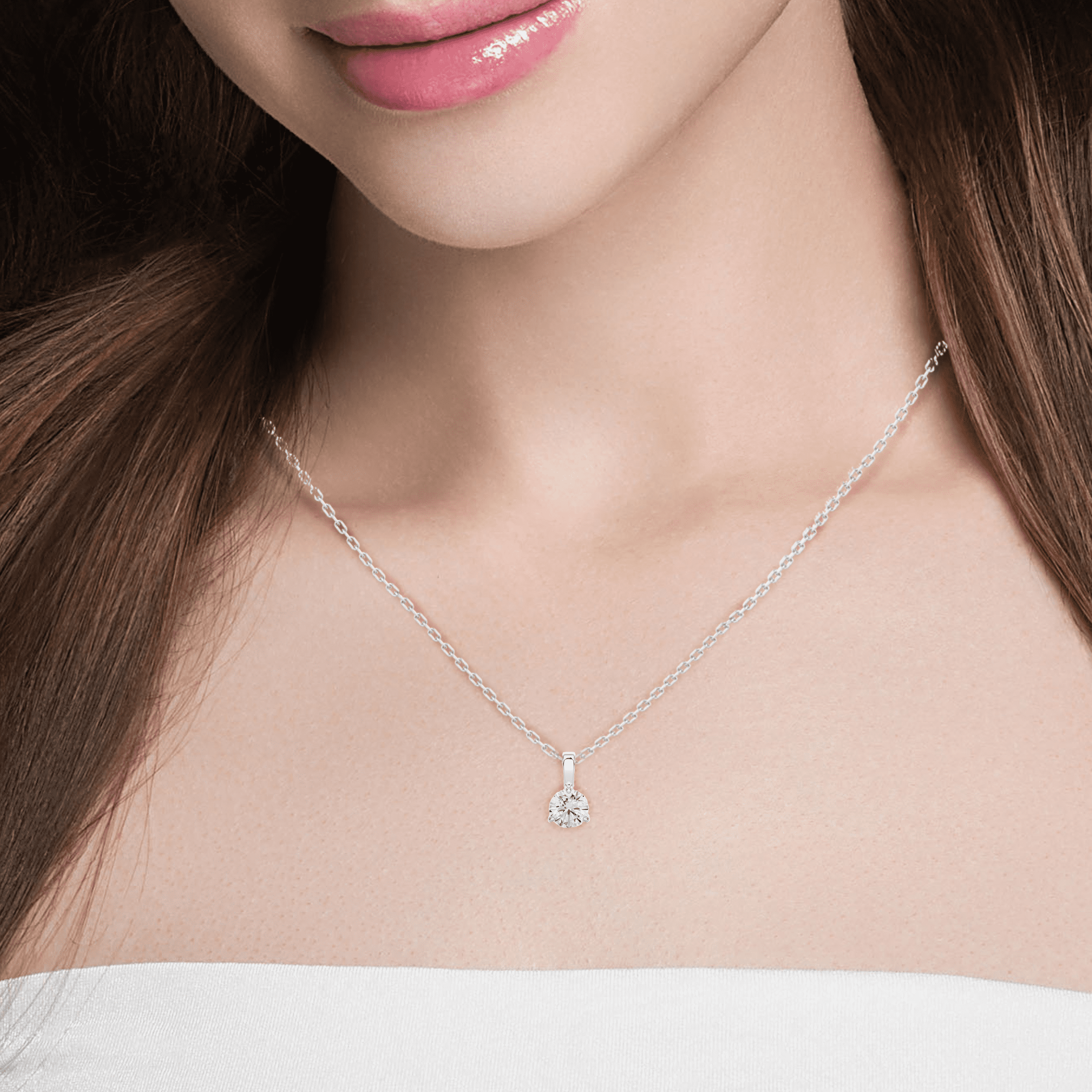 Amazon.com: 1/4 Carat Lab Grown Diamond Round Halo Pendant Necklace for  Women in 10k White Gold on 18 Inch Chain (G-H, VS2-SI1, cttw) Spring Ring  by Lavari Jewelers : Clothing, Shoes &
