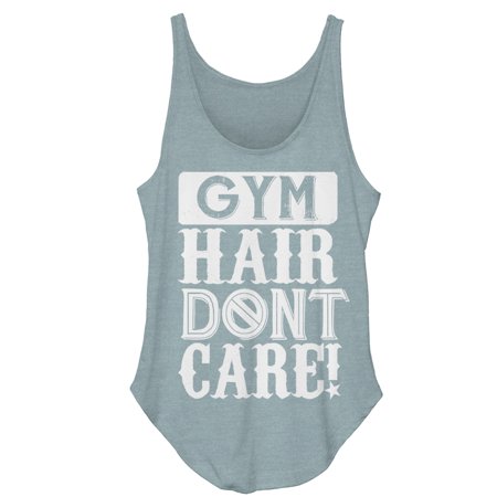 Chin Up Chin Up Juniors Gym Hair Don T Care Tank Top Walmart Com