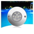 thumbnail image 3 of 9W 12V All Stainless Steel Ultra-thin Surface Mounted Underwater Lights Colorful 24V Underwater Swimming Pool Lights RGB Pool Lights Wireless Remote Control ,High Bright, 3 of 5