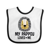 Inktastic My Pappou Loves Me Grandson Lion Boys Baby Bib