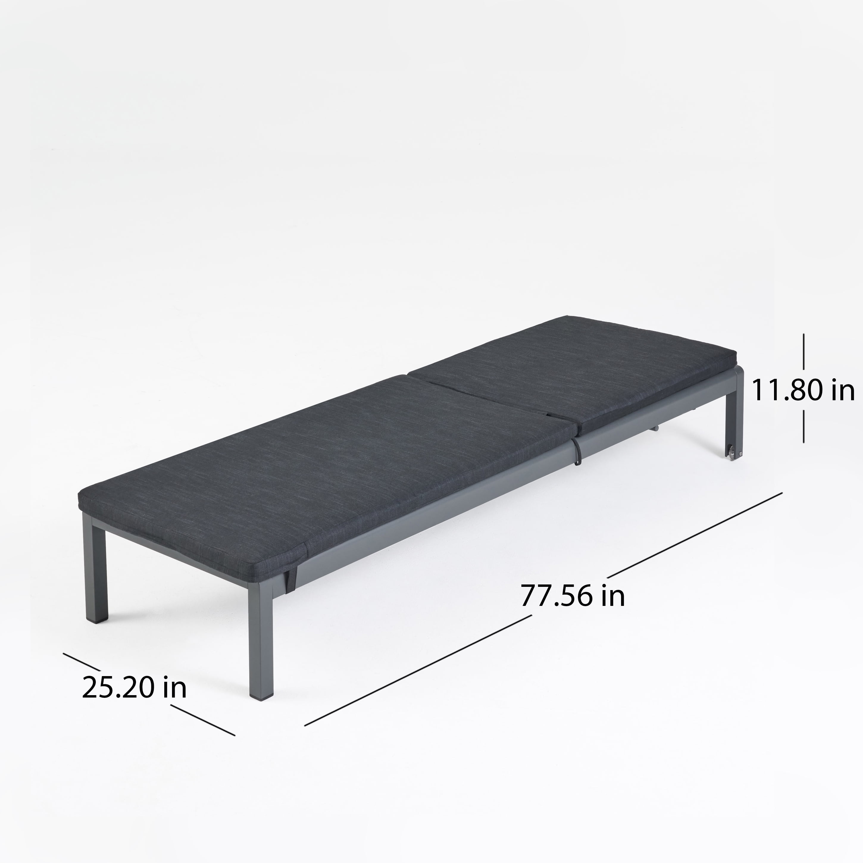 Mitchell Outdoor Chaise Lounge with Cushion, Set of 2, Dark Gray