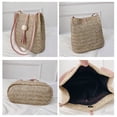 thumbnail image 7 of Holzlrgus Women's Straw Woven Tote Bag - Large Handmade Beach Shoulder Bag with Wooden Ball Tassel, Perfect for Summer, 7 of 7