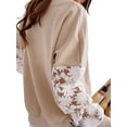 thumbnail image 3 of Qarigey Sudadera con capucha para mujer Perspectiva de encaje Top de manga larga Casual Cuello Sudadera suelta para niña, Negro, XL Prendas para la parte del cuerpo albaricoque METRO, 3 of 6
