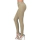thumbnail image 1 of Pantalones YUEHAO para mujer, vaqueros ajustados elásticos de cintura alta y tiro alto (caqui), 1 of 4