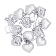 thumbnail image 2 of 12 adornos navideños en forma de corazón, acabado brillante y mate, para árbol de Navidad. Plata, 2 of 9