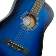 Ashthorpe 38-Inch Beginner Acoustic Guitar - Blue, Complete Starter Kit with Gig Bag, Extra Strings, Strap, and Lessons