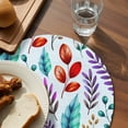 thumbnail image 3 of Spring Leaves Round 13 Inch Placemats Set of 2, Watercolor Leaf Botanical Nature Light Blue HeatResistant Non Slip Place Mats for Dining Table, Wipeable Braided Kitchen Table Mats for Housewarming, 3 of 9