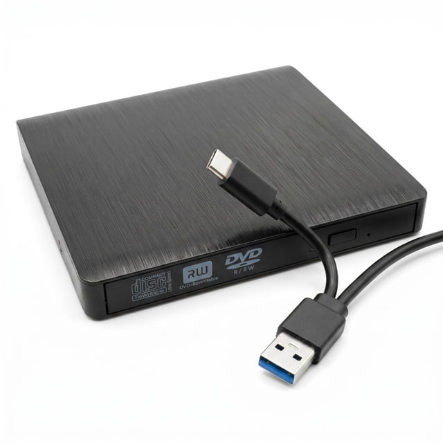 axGear USB External DVD Rewriter DVD-RW CD-RW DVD CD Burner Rewriter USB Type C / USB 3.0