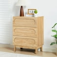 thumbnail image 3 of Modern 3 Drawer Dresser, Wood Chest of Drawers, Nightstand for Bedroom, Contemporary Three Drawer Dresser (Natural), 3 of 18