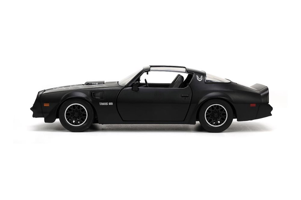 1977 Pontiac Firebird T/A Trans Am T-top, Matte Black - Jada Toys 34038dp1 1 24 Scale Diecast Car