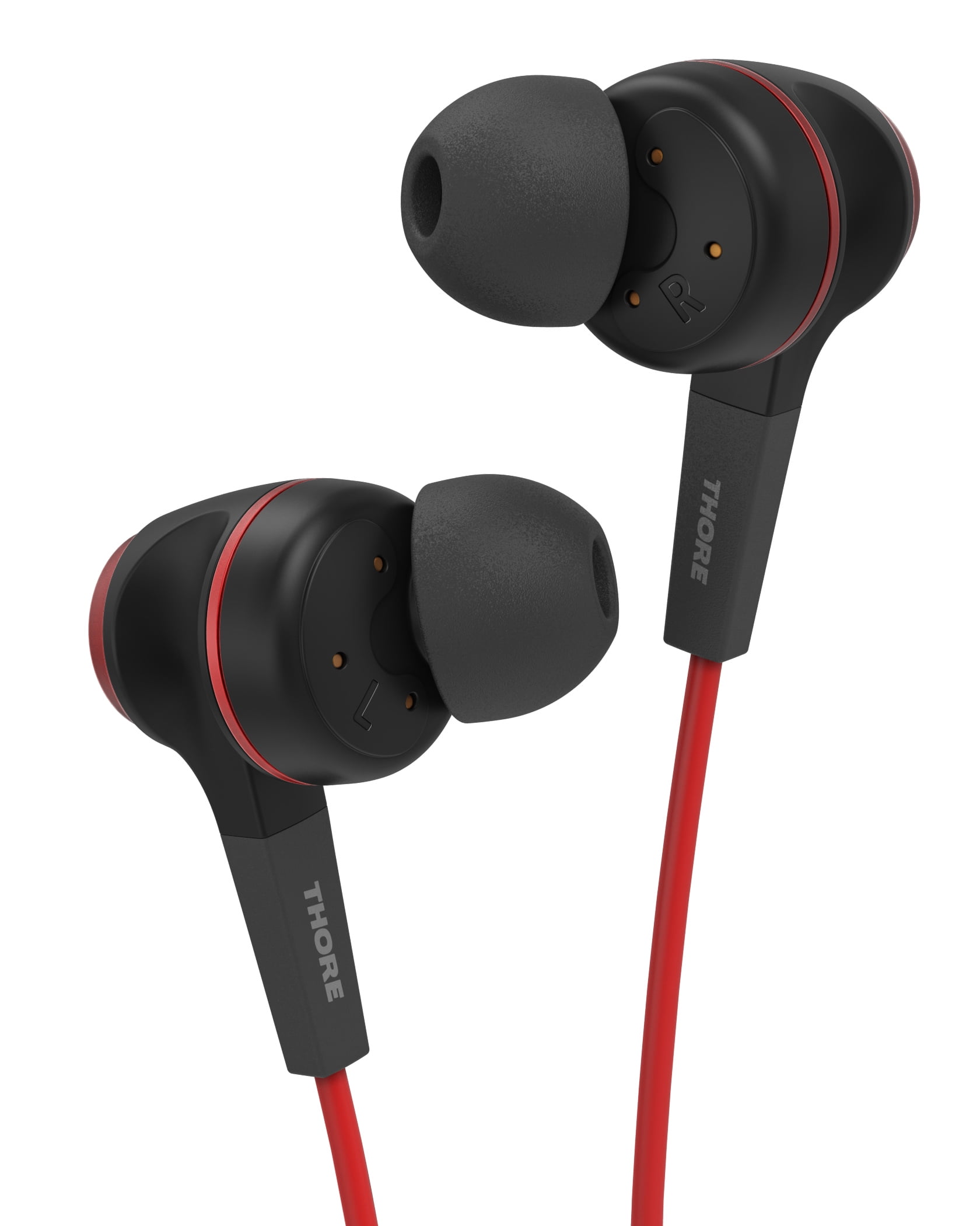 Thore iPhone Earphones with Lightning Connector (Bass Booster V120 Earbuds) In Ear Wired Headphones with Mic/Volume Control for iPhone 13/12 Max/11/Pro Max/X/7/8 Plus - Red