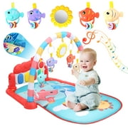 JoyStone Baby Play Mat Baby Gym, Musical Activity Mat Piano with Projection Function, Early Development Baby Play Mat Gift for Babies Newborn