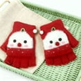 thumbnail image 6 of Honmine Children's Winter Gloves, Warm Knitted Half Finger Gloves with Snowman Design, Open Finger Top Gloves for Cold Weather, Holiday Themed Handwear, 6 of 6