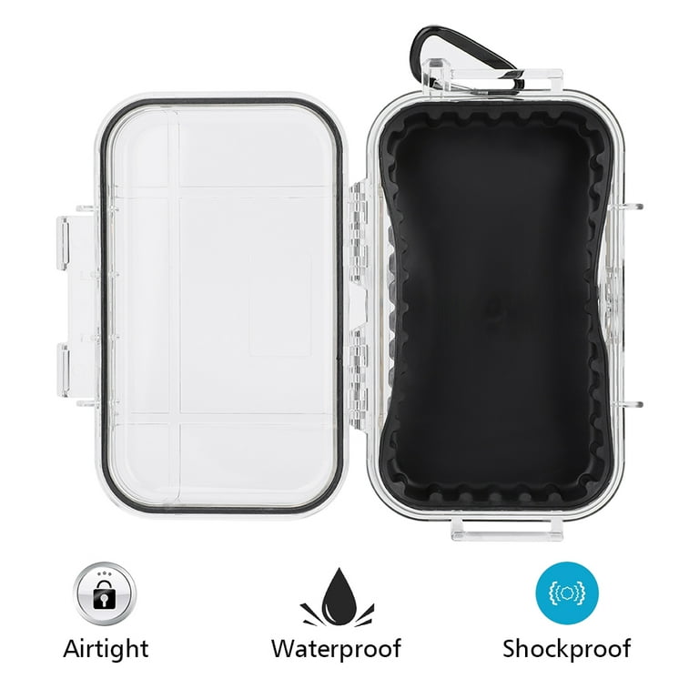 Outdoor Waterproof Shockproof Airtight Survival Box Storage Container Case  Carry Box Black Dry Storage Box for Fishing Cam Hiking Outdoor Activities