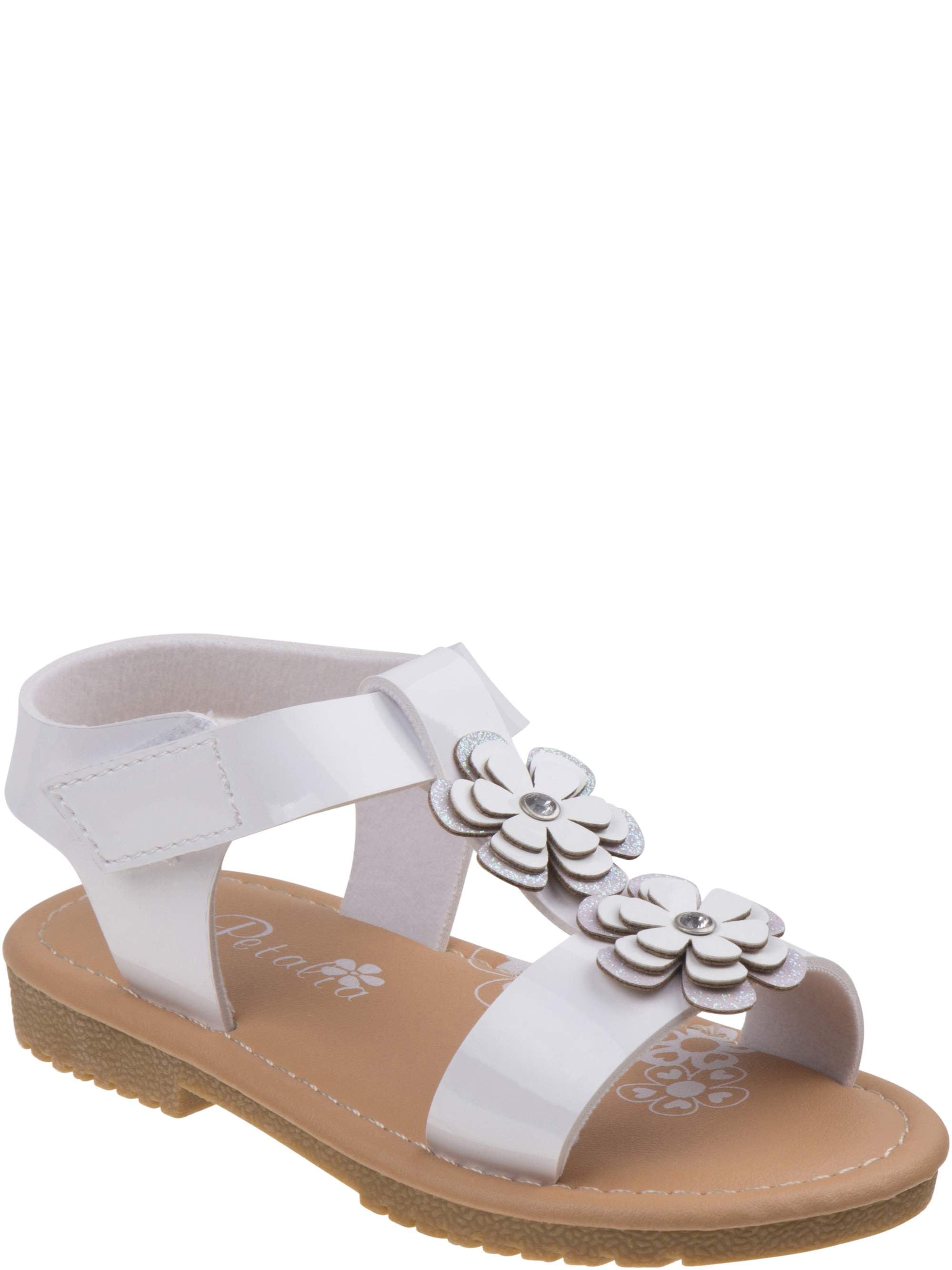 Petalia Girls' Flowers And Shimmer Detail Sandals - Walmart.com