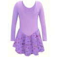 thumbnail image 3 of WIBACKER 2-10Y Glitter Ballet Leotards for Girls Dance Skirted Kids Ballet Tutu Dress Toddler Shiny Long Sleeve Dancewear, 3 of 10