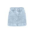 thumbnail image 7 of Womens Denim Skirt Casual Mini Jean Skirt Stretch Low Waist Jean Skirt for Women Zip Fly Denim Mini Skirts, 7 of 7