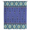 thumbnail image 2 of Navy Blue Boho Sheer Curtains 63 Inches Long, Vintage Ethnic Tribe Abstract Art Retro Light Filering Curtains, Breathable Simi Curtain Privacy Drapes for Living Room Bedroom Window Treatment, 2 of 9