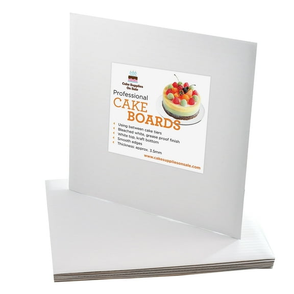 12" Square Coated Cakeboard 6 count