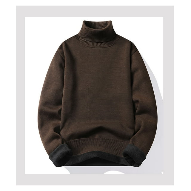 Men's Fleece Thicker Sweater Turtleneck Warm Pullover High Quality Male Slim Knitted Wool Sweaters For Winter Plus Size 4XL