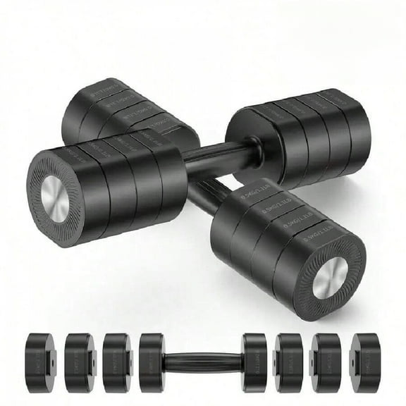 NTGFU Adjustable Dumbbell Set Of 2, 4 In 1 Hand Weights for Women At Home, Free Weights Dumbbells, Weight Set for Home Gym Exercise Training,Black-8.8lbs*2