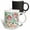Multicolor, variant on 3drose, Red, Aqua, and Green Watercolor Cabbage Roses Floral Pattern, 11oz Two-tone Black Mug