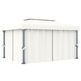 thumbnail image 1 of vidaXL Gazebo avec Rideau 4x3 m Blanc Crème Aluminium, 1 of 5