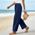thumbnail image 7 of GUACER Wide Leg Pants for Women Elastic Waist Pleated Textured Trousers with Pockets Casual Loose Fit Pants, 7 of 7
