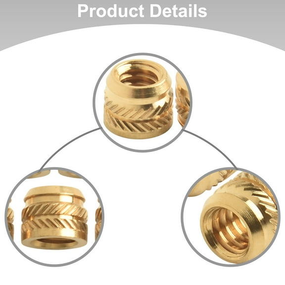 20Pcs 1/4-20 Brass Threaded Heat Set Inserts For Plastic 3D Printing Brass Metal